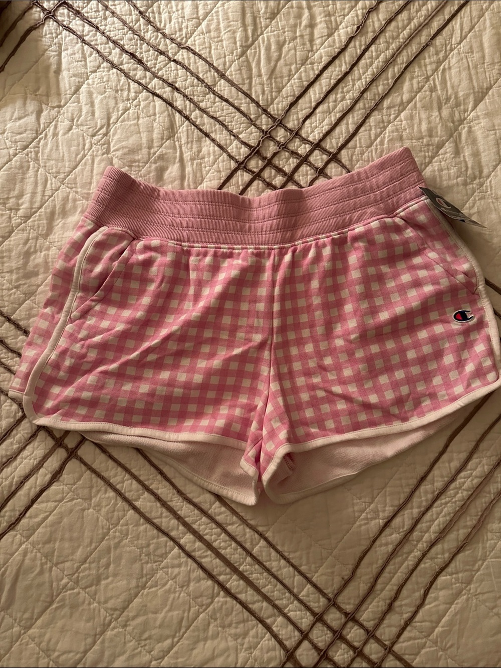 Champion Pink Gingham Athletic Lounge Shorts